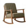Sedia a dondolo PAVRIXO in legno e tessuto verde, stile moderno, dimensioni 68x90x98 cm, ideale per ambienti interni.