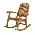 Sedia a dondolo in legno marrone PAVRIXO, 74x98x105 cm, stile classico, ideale per esterni con seduta e schienale comodi