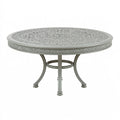 Tavolo da giardino rotondo PAVRIXO in alluminio grigio con piano decorato stile classico Ø122 cm