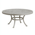 Tavolo da giardino rotondo PAVRIXO in metallo grigio, diametro 122 cm e altezza 74 cm, decorativo per esterni